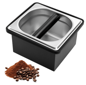PSFC35 SUS coffee powder bucket, square coffee powder box, household coffee powder dump box, 19*17*11.2 cm coffee powder box