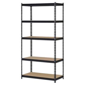 5-Shelf Steel Storage Shelf Unit, Black, 4000 lbs Capacity