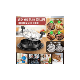 Chicken Shredder 8 Inches, Chicken Breast Shredder Tool, Cooked Meat Shredder With Clear Lid, Ergonomic Design, Auti-slip, Easy To Clean