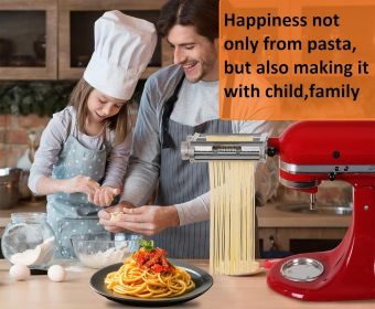 3 in 1 Pasta Maker Attachment Set for KitchenAid Mixers Plus Hub Knob Screw Accessory Included Dough Sheet Roller