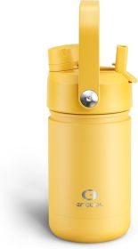 Kids Water Bottle with Straw - 12oz Stainless Steel Water Bottle with Dual Spouts, Leak-Proof, BPA-Free