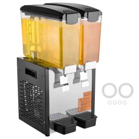 Commercial Beverage Dispenser, 2 Tanks 10 L / 10.6 QT Per Tank Juice Dispenser