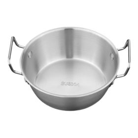 Double Ear Soup Bowl Snack Bowl for Household or Commerial (Color: Silver, Type: 14cm)