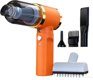 Car Vacuum Portable Cordless,Car Vacuum Cleaner high Power, Home Handheld Vacuum 30Mins Battery,Portable Vacuum Cordless 5000mAh (Color: Grange)